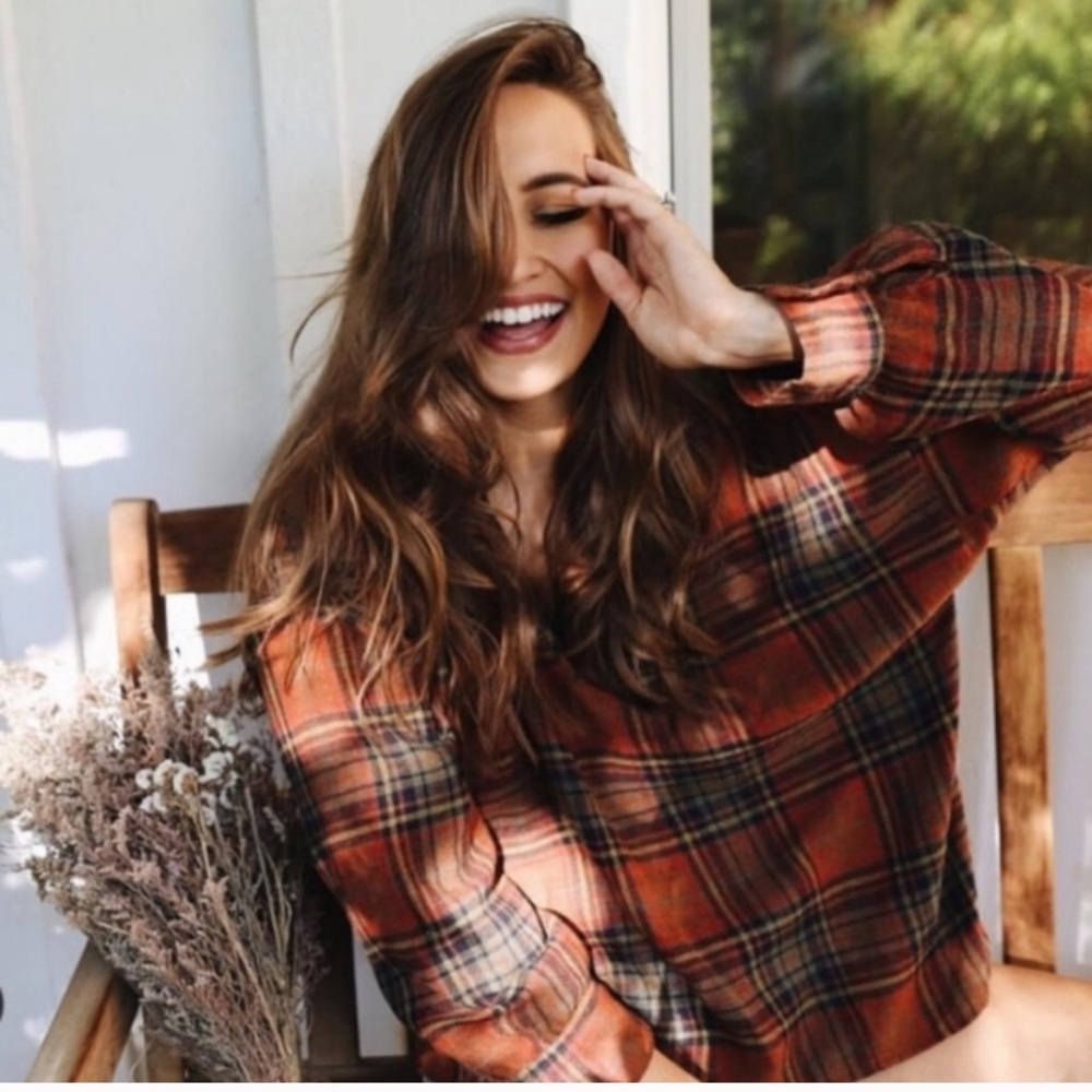 Madewell Highroad Top in Brentwood Plaid
